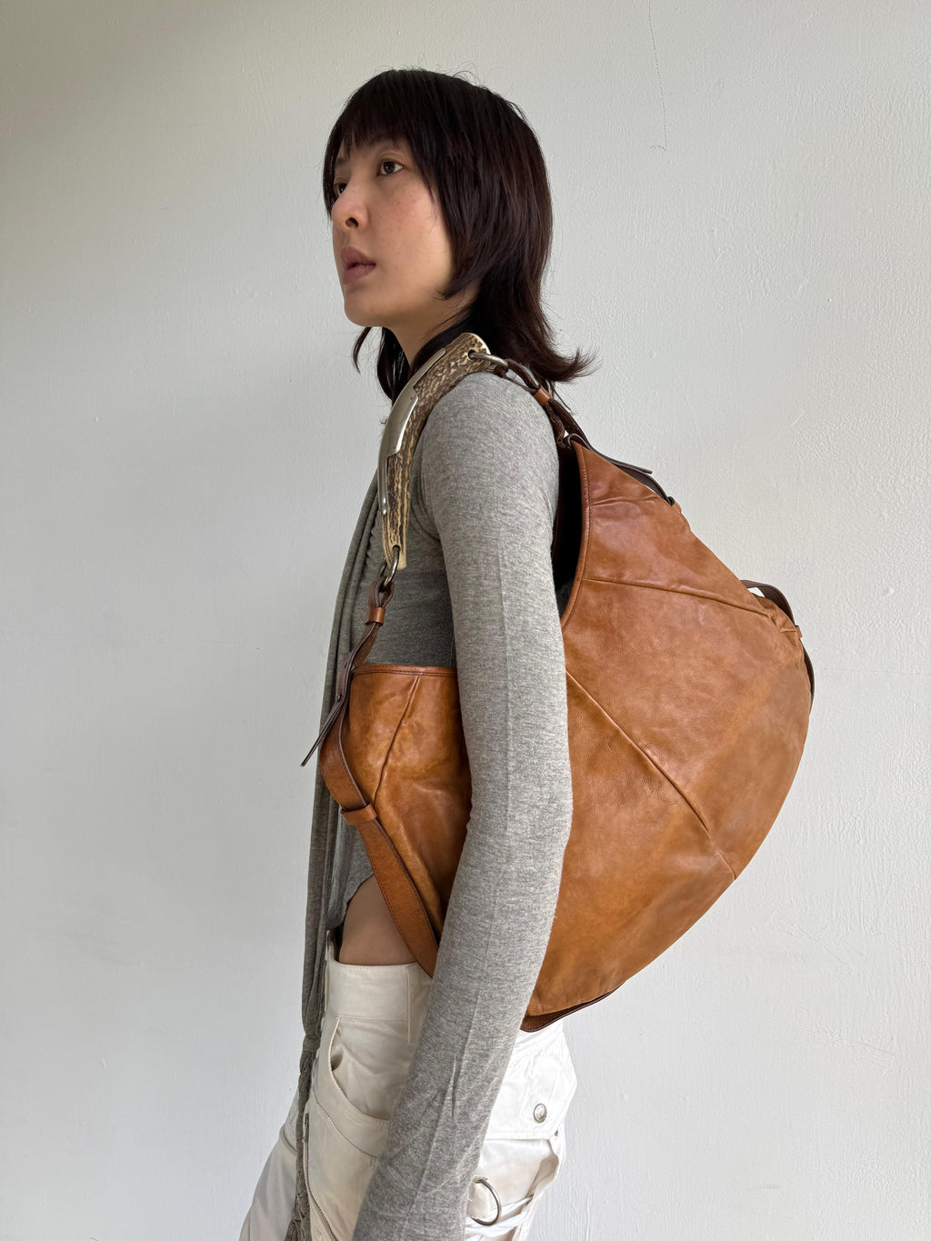 Yves Saint Laurent YSL Mombasa Caramel Leather Shoulder Bag
