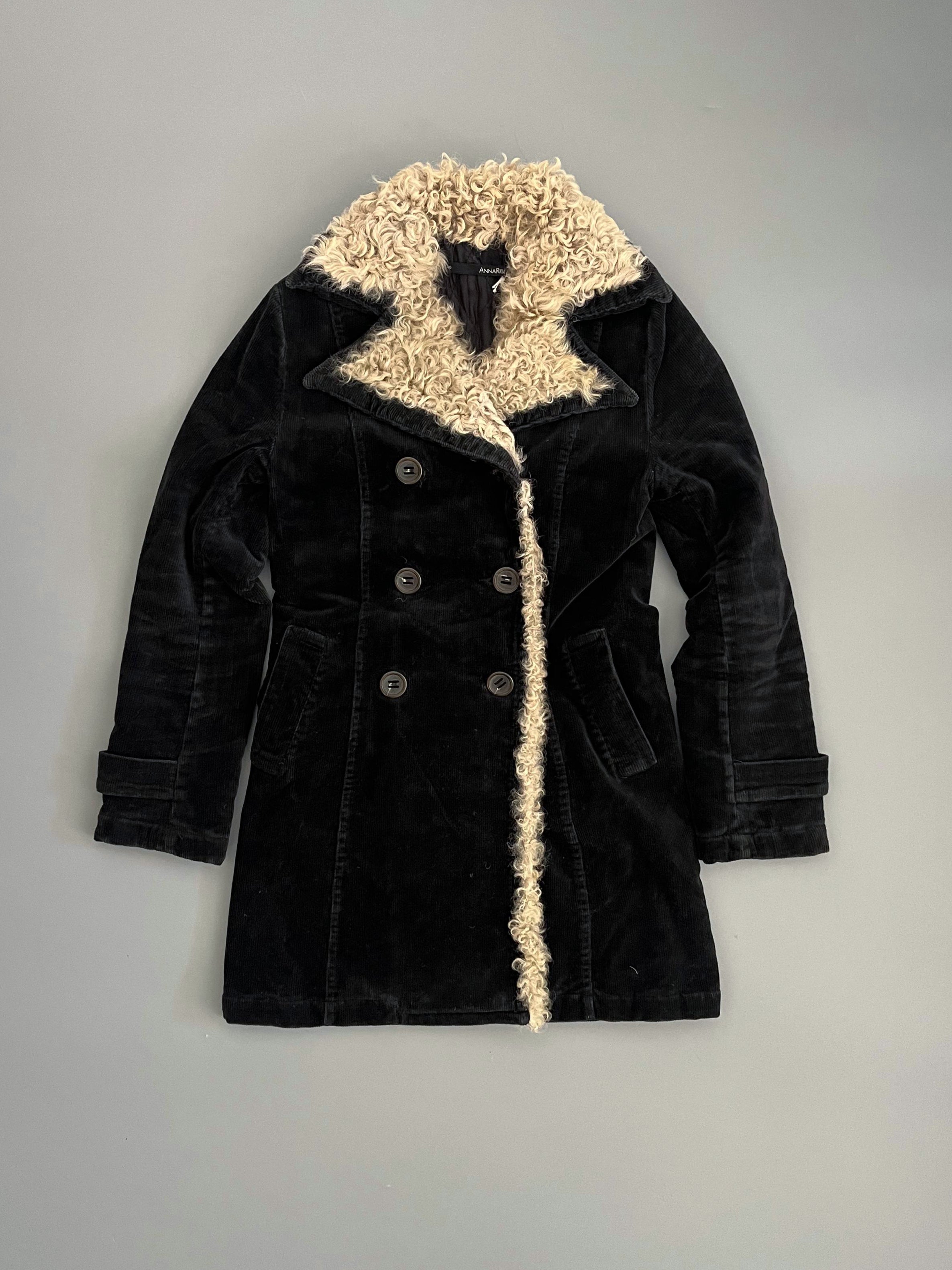 Anna Rita N Double Breasted Suede Long Coat