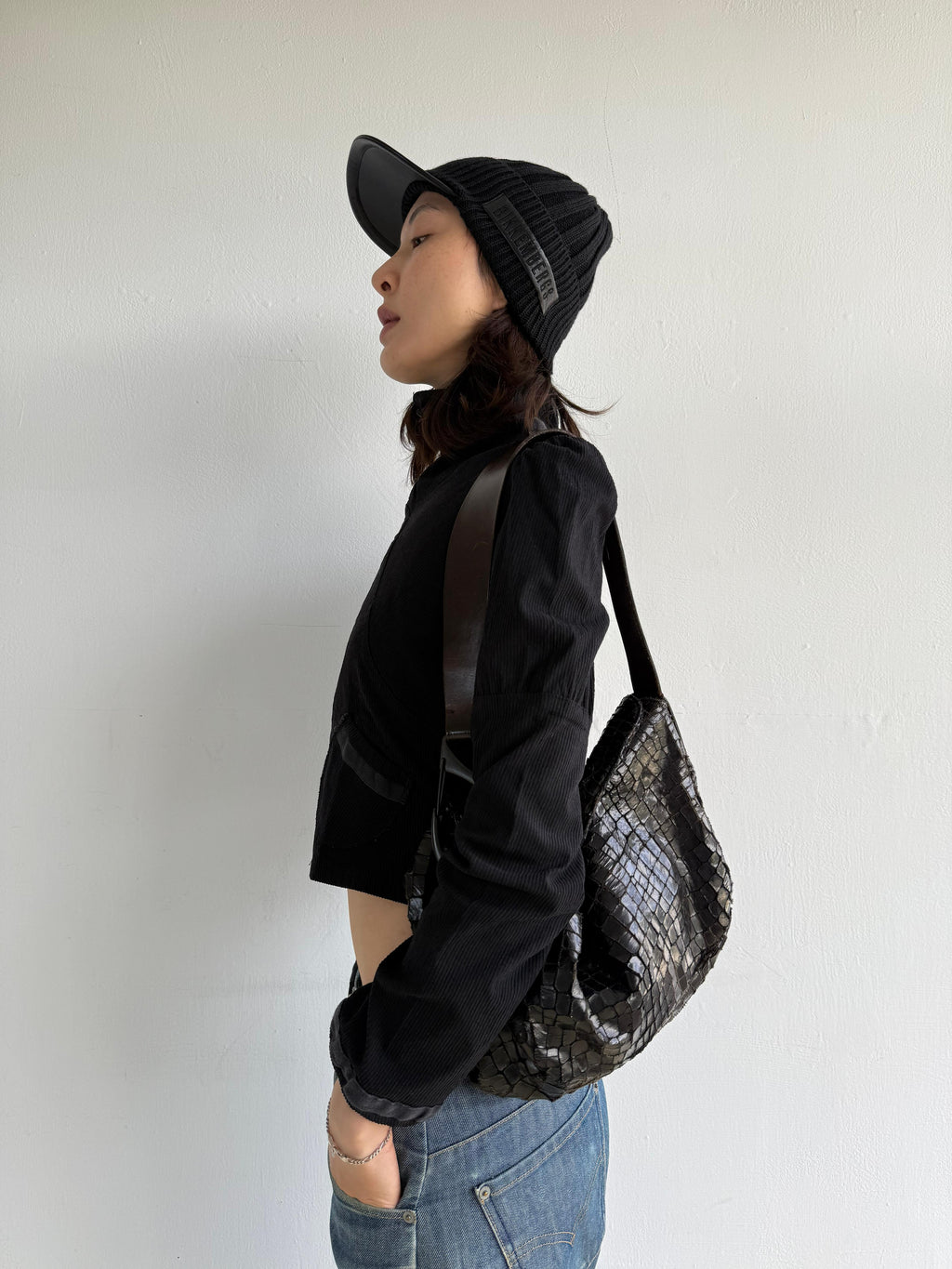 Francesco Biasia Croc Pattern Shoulder Bag