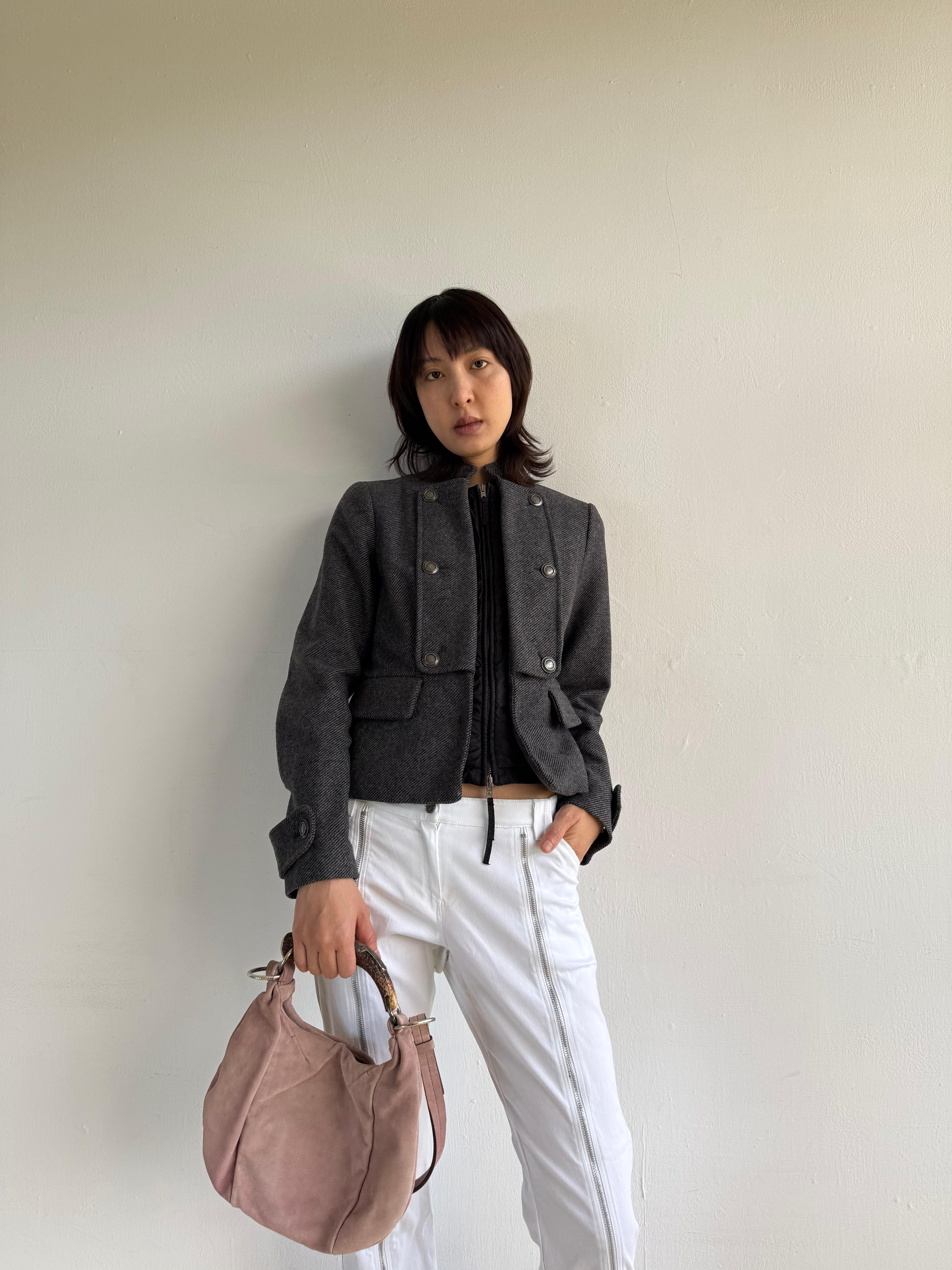 Yves Saint Laurent Mombasa Pale Pink Suede Hand Bag